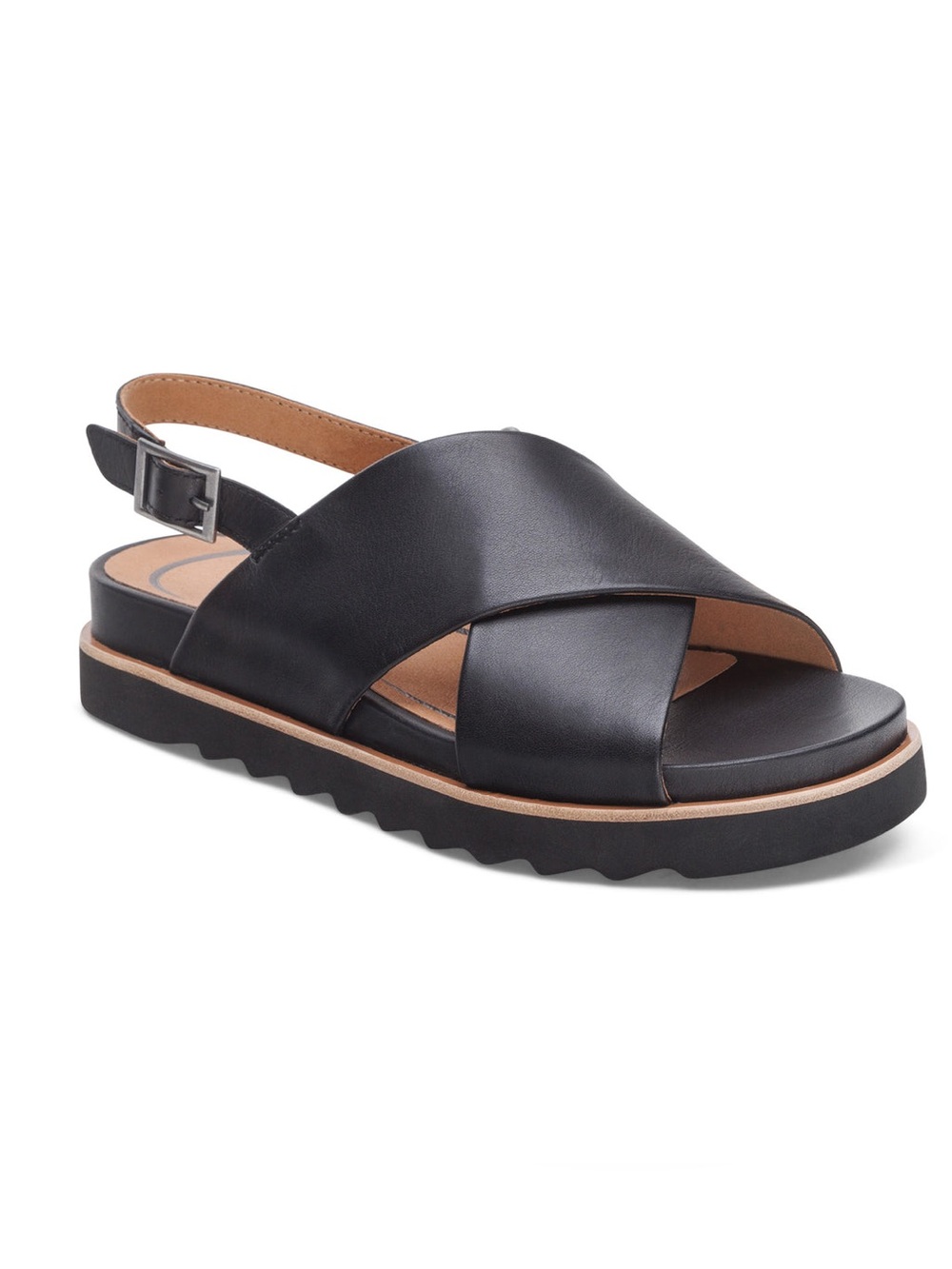NWOT Aetrex Thea Back-strap Black Cross-Band Leather Sandal Size EU 40 US 9-9.5